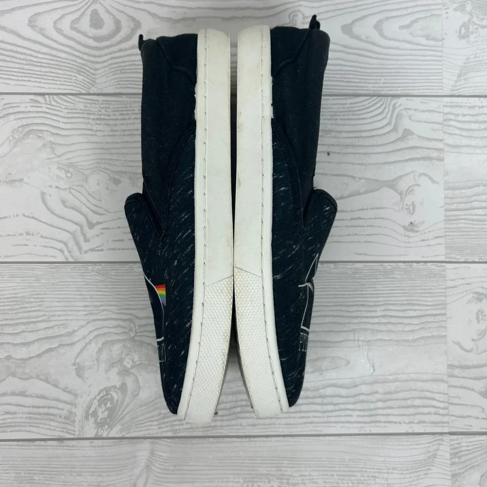 Pink Floyd Slip-On Shoes Size 7‎ Black Canvas Casual Sneakers Men's or women's